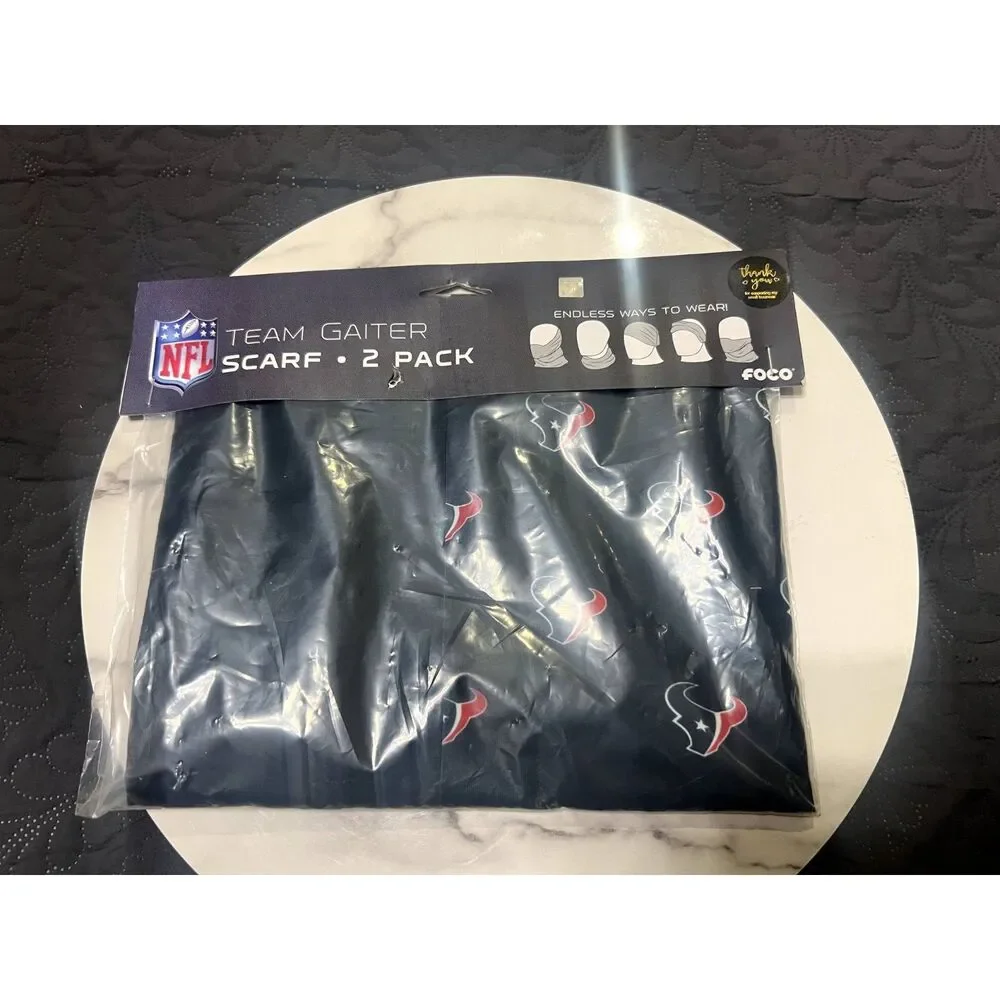 Houston Texans Fashion Stitched 2pc Gaiter Scarf Fan Sportswear Winter SZ OS:NWT